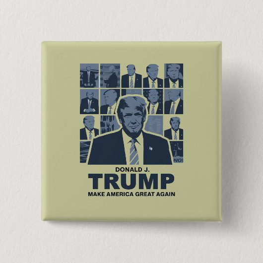 DONALD TRUMP ERA VIERKANTE BUTTON 5,1 CM (Voorkant)
