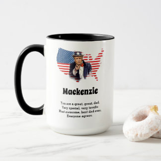 Donald Trump Fathers Day Add Name Funny Large Mok
