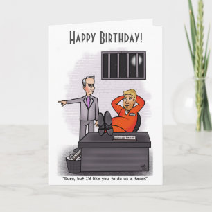 Donald Trump Folded Happy Birthday Kaart