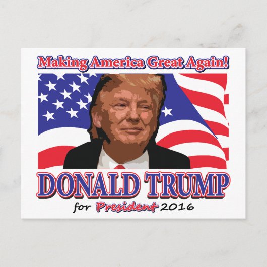 Donald Trump for President Briefkaart (Voorkant)