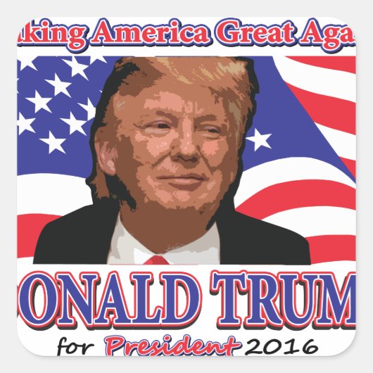 Donald Trump for President Vierkante Sticker (Voorkant)