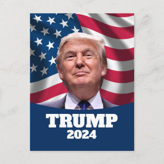 Donald Trump Foto Amerikaanse vlag - President 202 Briefkaart