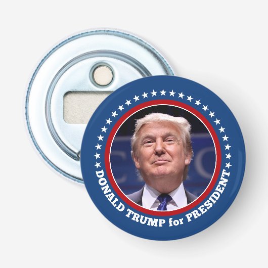 Donald Trump Foto - President 2024 Button Flesopener (Voorkant)