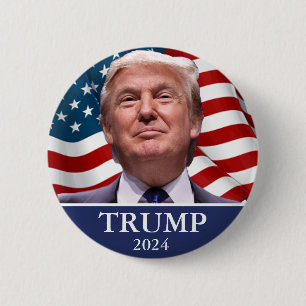 Donald Trump Foto President 2024 Pinback Ronde Button 5,7 Cm