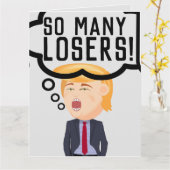 DONALD TRUMP FUNNY GRANDE CARTE D'ANNIVERSAIRE "PE (Fleur jaune)