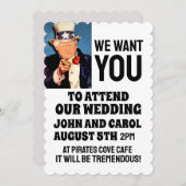 DONALD TRUMP FUNNY WEDDING INVITATIONS KAART (Voorkant / Achterkant)