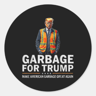 Donald Trump Garbyge Sinaasappel reflecterende vei Ronde Sticker