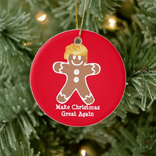 Donald Trump Gingerbread Man Keramisch Ornament (Boom)