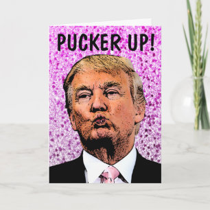 DONALD TRUMP GLITTER BIRTHDAY KISS-KAARTEN KAART