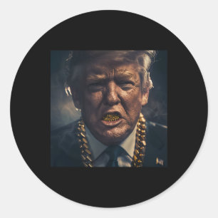 Donald Trump Gold Grillz Ronde Sticker