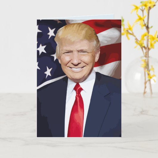 DONALD TRUMP GRANDES CARTES D'ANNIVERSAIRE (Fleur jaune)