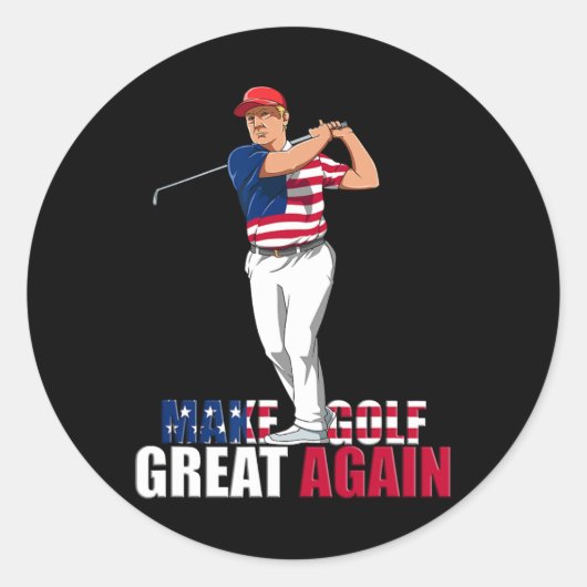 Donald Trump - Grappig golfcadeau Ronde Sticker (Voorkant)