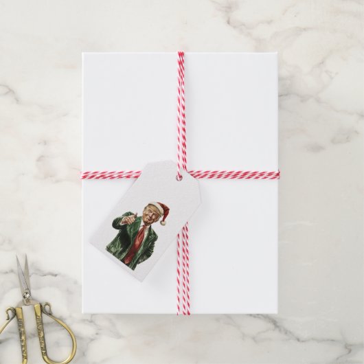 Donald Trump Grappig Kerstcadeau Label Cadeaulabel (Met Touw)