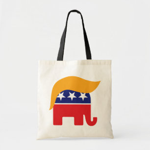 Donald Trump Haar GOP Olifant Logo Tote Bag