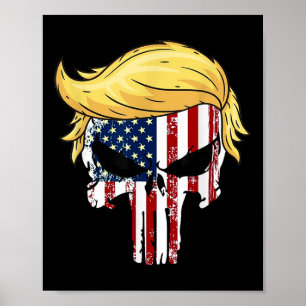 Donald Trump Haar President Schedel Neem Amerika T Poster