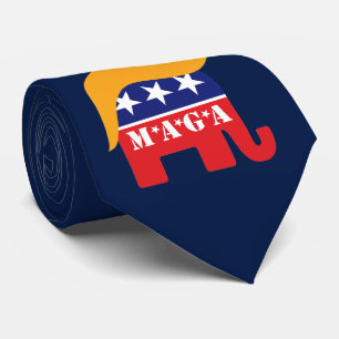 Donald Trump Hair GOP Elephant Logo MAGA Stropdas