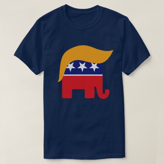 Donald Trump Hair GOP Elephant Logo T-shirt (Design voorkant)