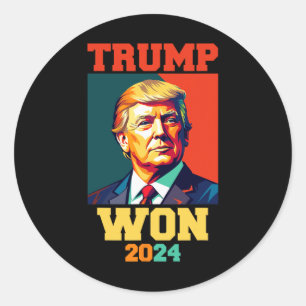 Donald Trump heeft in 2024 de Mannen van de inaugu Ronde Sticker