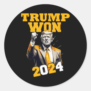 Donald Trump heeft in 2024 de Mannen van de inaugu Ronde Sticker