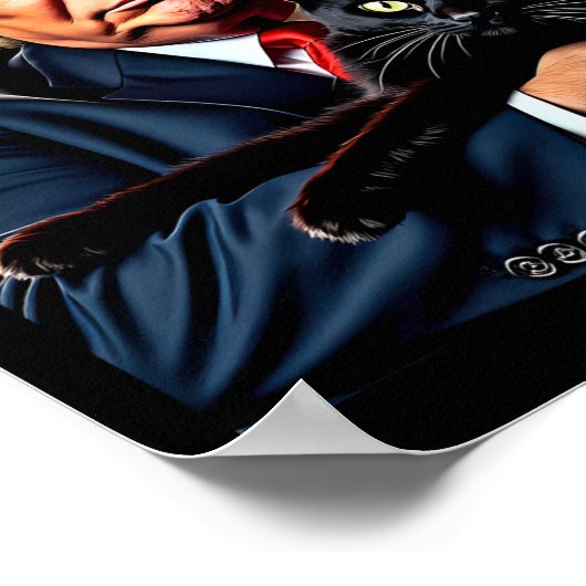 Donald Trump houdt kat grafisch grappig politiek M Poster (Hoek)