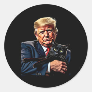 Donald Trump houdt kat grafisch grappig politiek M Ronde Sticker