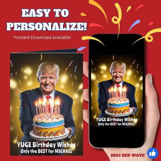 DONALD TRUMP HUMOREUSE CARTE D'ANNIVERSAIRE