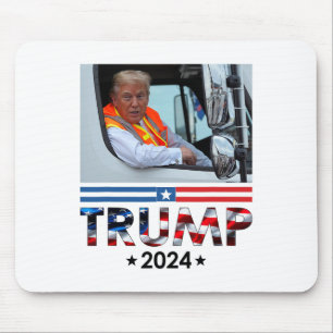 Donald Trump in Garbyge Truck Team Garge voor Trum Muismat