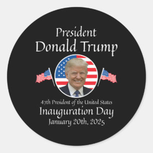 Donald Trump Inauguratie Dag 2025 47e Amerikaanse Ronde Sticker