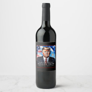 Donald Trump Inauguratie Dag Collectieve Wijn Etiket