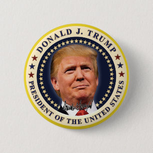 Donald Trump Inauguratie Gouden Sterren Souvenir Ronde Button 5,7 Cm