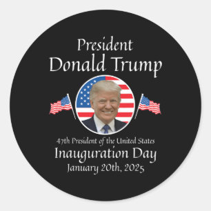 Donald Trump Inauguratiedag 2025 47e president van Ronde Sticker