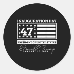 Donald Trump Inauguratiedag 2025 Mannen Vrouw Kind Ronde Sticker