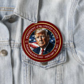 Donald Trump Inauguratiedag GOP Red Collector's Ronde Button 4,0 Cm (In situ)