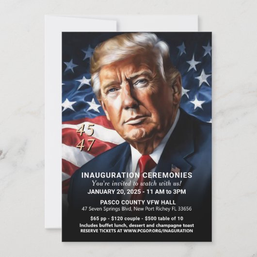 Donald Trump Inauguration Watch Party Kaart (Voorkant)