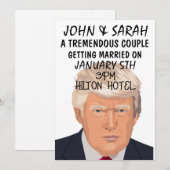 DONALD TRUMP INVITATIONS DE MARIAGE PERSONNALISER (Devant / Derrière)