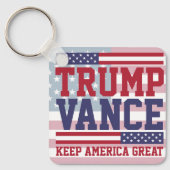 Donald Trump JD Vance 2024 Houd Amerika Groot Sleutelhanger (Voorkant)
