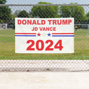 Donald Trump JD Vance 2024 Spandoek