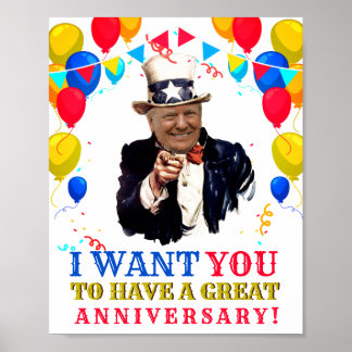 Donald Trump Jubileum Celebration Balloons Poster