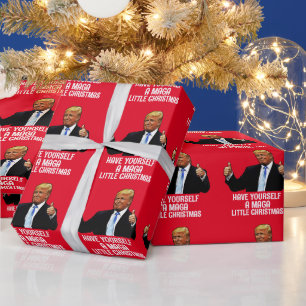 DONALD TRUMP-KAART VOOR WEEKBAAR Kerstmis Cadeaupapier