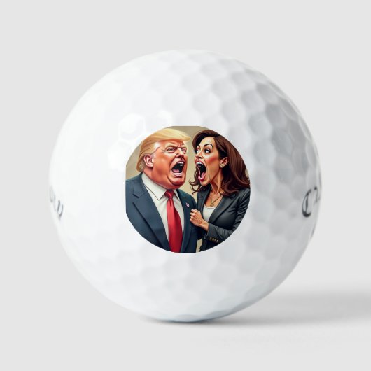 Donald Trump Kamala Harris Golfballen (Voorkant)