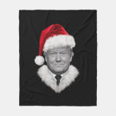 Donald Trump Kerst Grappig Santa Hat Gift Fleece Deken (Voorkant)