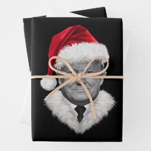 Donald Trump Kerst Grappig Santa Hat Gift Inpakpapier Vel