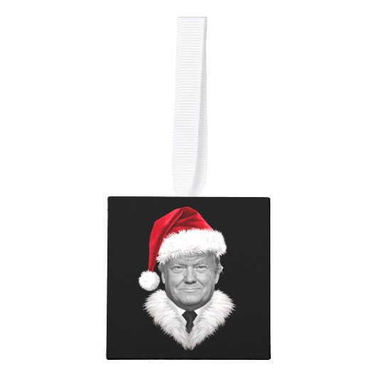 Donald Trump Kerst Grappig Santa Hat Gift Kubus Ornament (Voorkant)