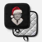 Donald Trump Kerst Grappig Santa Hat Gift Pannenlap (Voorkant / Achterkant)