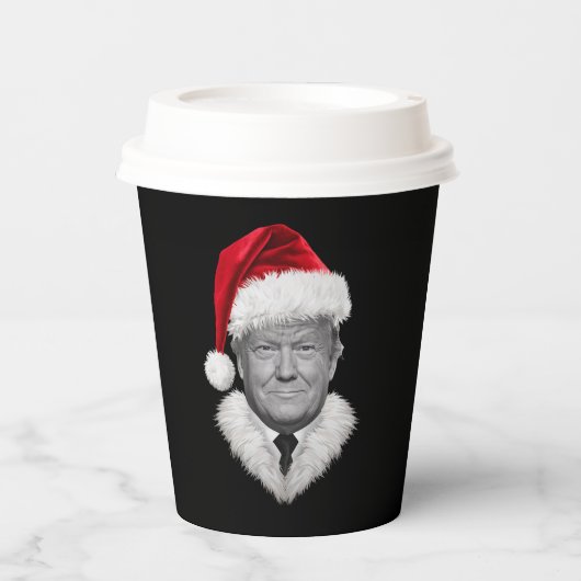 Donald Trump Kerst Grappig Santa Hat Gift Papieren Bekers (Voorkant)
