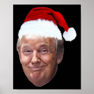 Donald Trump Kerst Grappig Santa Hat Gift Poster