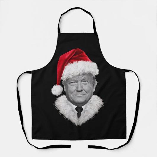 Donald Trump Kerst Grappig Santa Hat Gift Schort (Voorkant)