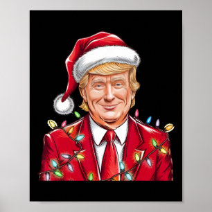 Donald Trump Kerst Grappige Mega Santa Hat Poster