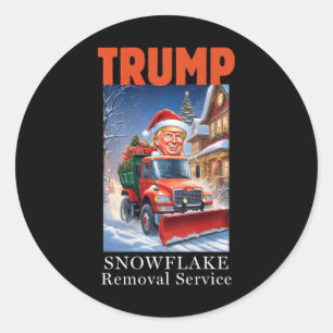 Donald Trump Kerst Grappige Sneeuwvlok Verwijderin Ronde Sticker