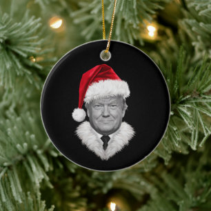 Donald Trump Kerst Moppertje Kerstman Hoed Cadeau Keramisch Ornament